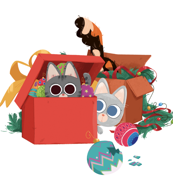 Christmas cats animated image